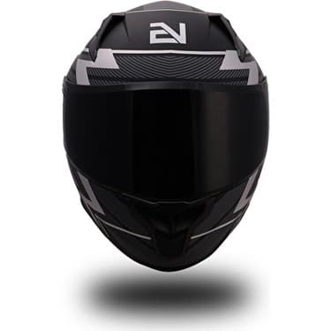 Endro Thunderbolt Mat Siyah Beyaz Tam Yüz Kask Polikarbonat Malzeme 4 Mevsim Kullanım 6