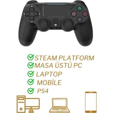 Ps4 Kol Wireless Bt Kablosuz Oyun Kolu Ps4 Joystick Tablet Telefon Pc Uyumlu Titreşimli Oyun Kolu 2