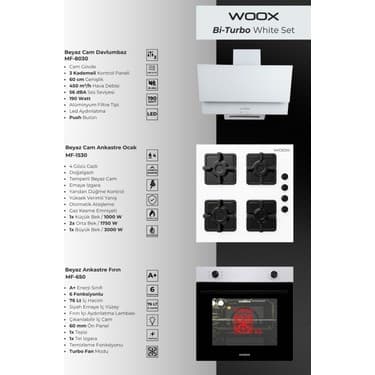 Woox Bi-Turbo Ankastre White Set 2