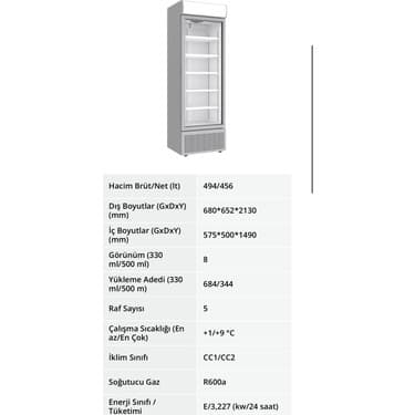 Şenocak S520 SC Dikey Şişe Soğutucu Geniş Tek Kapı 3