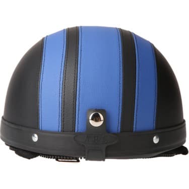 Shopfocus Yarım Deri Çizgili Motosiklet Kaskı - Siyah Mavi (Yurt Dışından) 2