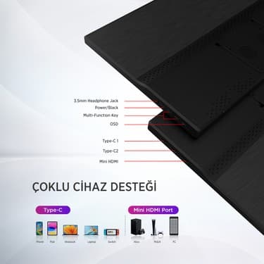 James Donkey JDP15 15,6″ 60Hz Full Hd Taşınabilir IPS Monitör 7