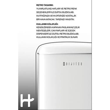 Dijitsu DB120RWH E 93 lt Statik Retro Beyaz Buzdolabı Mekanik Kontrol Paneli ile 3