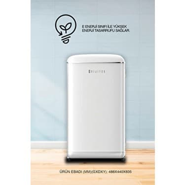 Dijitsu DB120RWH E 93 lt Statik Retro Beyaz Buzdolabı Mekanik Kontrol Paneli ile 5