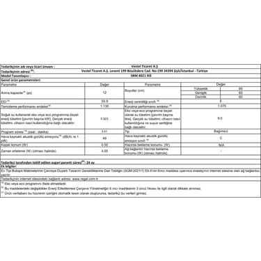 SEG SBM 4021 XIE 4 Programlı Bulaşık Makinesi 3