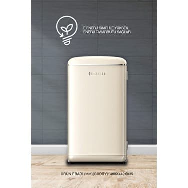 Dijitsu DB120 E 93 lt Statik Bej Retro Buzdolabı Tek Kapılı ve Sessiz Çalışma Özelliği 4