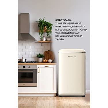 Dijitsu DB120 E 93 lt Statik Bej Retro Buzdolabı Tek Kapılı ve Sessiz Çalışma Özelliği 6