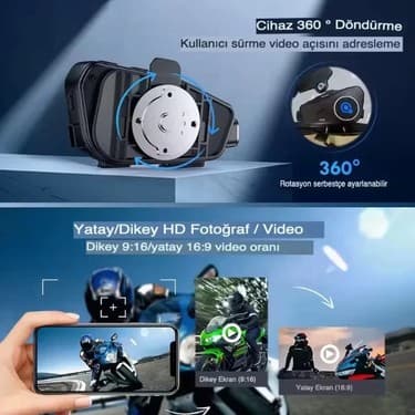 VeraGlobe Q28 Kameralı Motosiklet Kask Kulaklığı 2