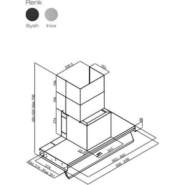 Silverline 3129.9 Insıde Pro Siyah Yerleşik Davlumbaz 4