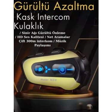Eco Lounge N3X Rgb Işıklı Intercom 3 Kişi Bağlantılı 1000MAH Motosiklet Bluetooth Kulaklık Seti 4