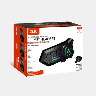 AyrStore X3 Motor Kask Kulaklık Rgb Modlu Su Geçirmez 5.3 Bluetooth Intercom 2