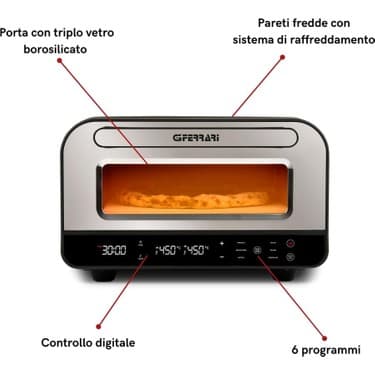 G3 Ferrari Pizza Pro 2 Minuti G10204 Taş Fırın | 450°C, 2 Dakika Pişirme, 6 Program 3