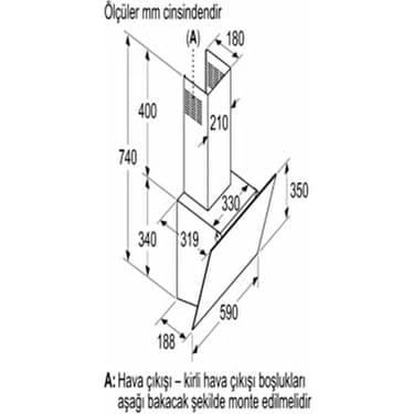 Bosch DWK63PJ60T Davlumbaz Duvar Tipi Eğimli Siyah Metal 6
