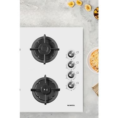 Kumtel Plus Beyaz Cam Ankastre Ocak Ko-40 Tahdf 5