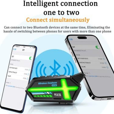 Çerçici BT26 Motosiklet Kask Kulaklık Bluetooth Rgb Işıklı 2 Eşleşme Özellikli 1000 Mah Intercom 6