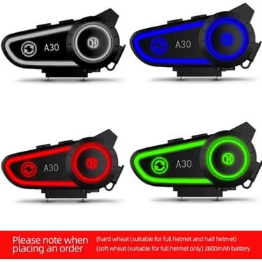 Çerçici A30 Motosiklet Kask Kulaklık Intercom Işıklı 2 Eşleşme Özellikli 2