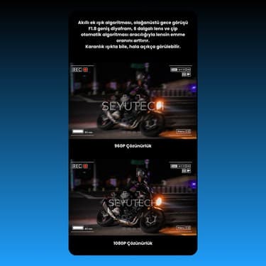 Seyutech SYBT-68 Kameralı Bluetoothl 5.4 Motosiklet Kask Kulaklık Intercom Rgb Işıklı Motorsiklet Interkom 3