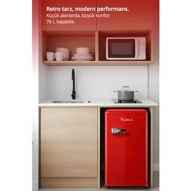 Kiwi KRF-2576 Mini Buzdolabı 76 Lt Kapasite & Enerji Tasarruflu & Dahili Buzluk & Ayarlanabilir Termostat 4