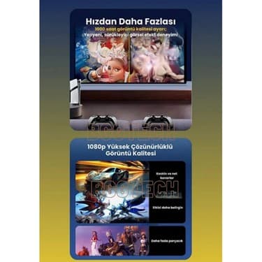 BGG Tech Gs5 Pro Oyun Konsolu 4K Destekli, Çift Kollu Kablosuz, 53 Emulatör, 30.000 Oyun 3