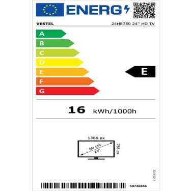 Vestel 24H8750 24'' 60 Ekran Uydu Alıcılı HD Ready LED TV 7