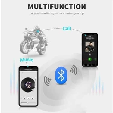 SKY Toptan D60 2x Motosiklet Kask Kulaklığı Bluetooth Intercom Rgb Işıklı 2 Intercom Bağlantılı ( Lisinya ) 3