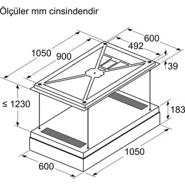 Bosch IQ700 LR18HLT65 105 cm Siyah Tavan Tipi Davlumbaz 3