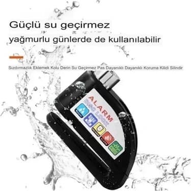 MiraLive Alarmlı Disk Kilidi Motorsiklet Scooter Bisiklet Sesli Alarm 110 Desibel Yüksek Ses 3