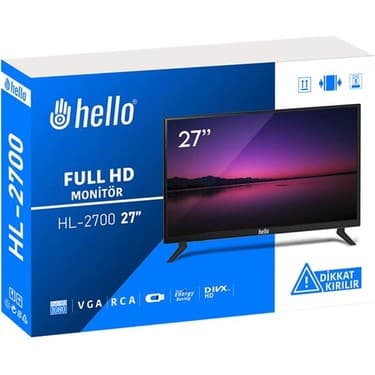 Hello HL-2700 27'' Audio In-Rca-Vga-Hdmı-Usb 12 Volt Adaptörlü Full Hd LED Monitör 3