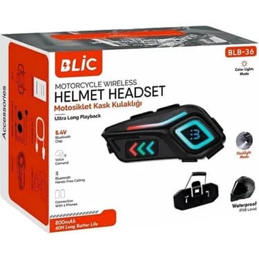 Mayf Motor Kask Kulaklık Rgb Modlu Motosiklet Kulaklık Su Geçirmez 5.4 Bluetooth Intercom BLB_36 3