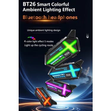 Mayf BT26 Motosiklet Kask Kulaklık Bluetooth Rgb Işıklı 2 Eşleşme Özellikli 1000 Mah Intercom 3