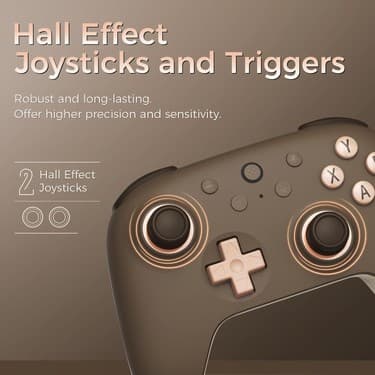 8bitdo Ultimate 2c Kablosuz 2.4g Oyun Kolu Pc Android Hall Effect Joystick Brownie Kahverengi 2