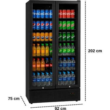 Marketcooler 900D2K Dikey 2 Kapılı Premium Siyah Şişe Soğutucu 3