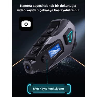 Howear K10 Dvr Kameralı Intercom Bluetooth Motosiklet Kask Kulaklığı Kameralı Intercom Kulaklık 7