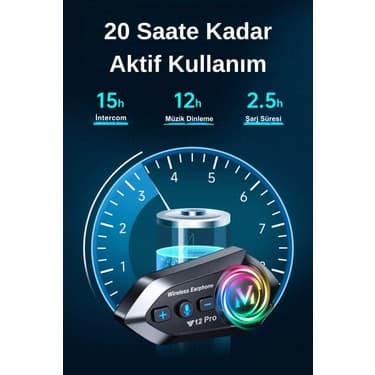 Howear Y12 Pro Intercom Bluetooth Motosiklet Kask Kulaklığı 5
