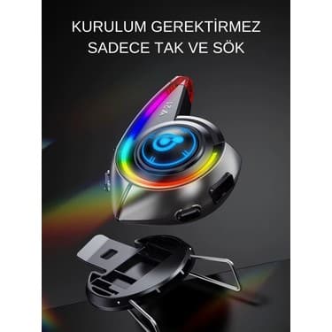 Howear Y21 RGB Işık Efektli Bluetooth Motosiklet Kask Kulaklığı Intercom 7