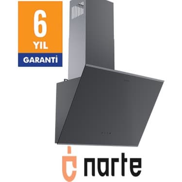 Narte -H20060S 60 cm Gri Cam Inox Çıtalı Eğimli Davlumbaz - 6 Yıl Garantili 2