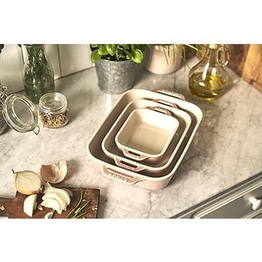 FourForce 3'lü Pembe Seramik Fırın Kabı Seti 3