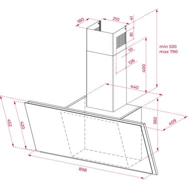 Teka -DVF 97670 TBS WH - Duvar Tipi Davlumbaz -740 m³/h - Beyaz Cam - 90 cm - 112930020 4