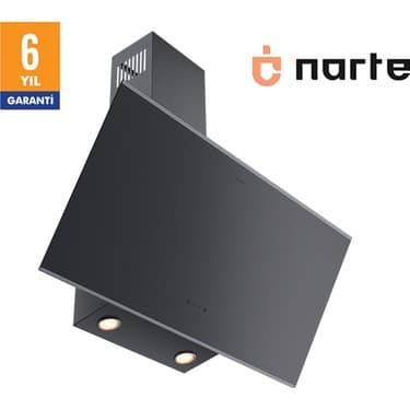 Narte -H20090SX 90 cm Gri Cam Inox Çıtalı Eğimli Davlumbaz - 6 Yıl Garantili 2