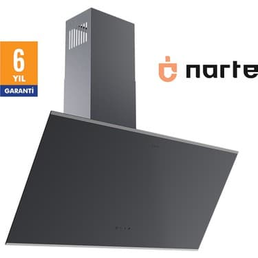 Narte -H20090SX 90 cm Gri Cam Inox Çıtalı Eğimli Davlumbaz - 6 Yıl Garantili 3
