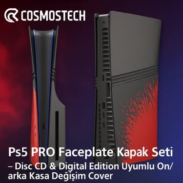 Cosmostech Ps5 Pro Faceplate Kapak Seti – Disc CD & Digital Edition Uyumlu Ön/arka Kasa Değişim Cover Case Spider 2