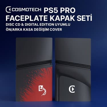 Cosmostech Ps5 Pro Faceplate Kapak Seti – Disc CD & Digital Edition Uyumlu Ön/arka Kasa Değişim Cover Case Spider 5