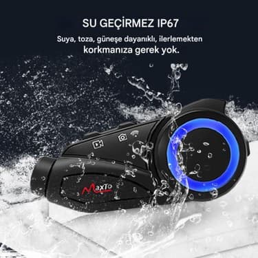 UltraTekno Maxto M3 Fhd 1080P Kameralı Intercom Motosiklet Kask Intercom 7