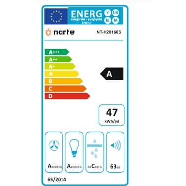 Narte -H20160S 60CM Gri Cam Eğimli Davlumbaz - 6 Yıl Garantili 4