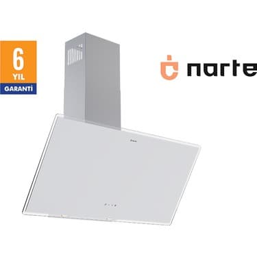 Narte -H20190W 90CM Beyaz Cam Eğimli Davlumbaz - 6 Yıl Garantili 2