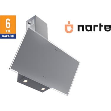 Narte -H20190S 90CM Gri Cam Eğimli Davlumbaz - 6 Yıl Garantili 2