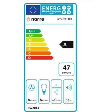 Narte -H20190S 90CM Gri Cam Eğimli Davlumbaz - 6 Yıl Garantili 4