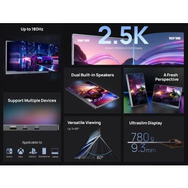 Arzopa Z3FC 16.1 Inç 180Hz 9ms 2k Qhd IPS Taşınabilir Monitör 6