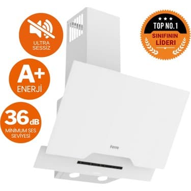 Ferre Fryart & Flowart Olio Sessiz Davlumbaz Elektrikli Beyaz Ank. Set (D064-SA + MS261 + QEP63CB) 2