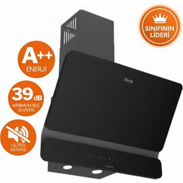 Ferre Fryart&buharlı Omega Sessiz Davlumbaz Elektrikli Siyah Ank. Set (D080-SA + MS261 + XE64CS ) 2